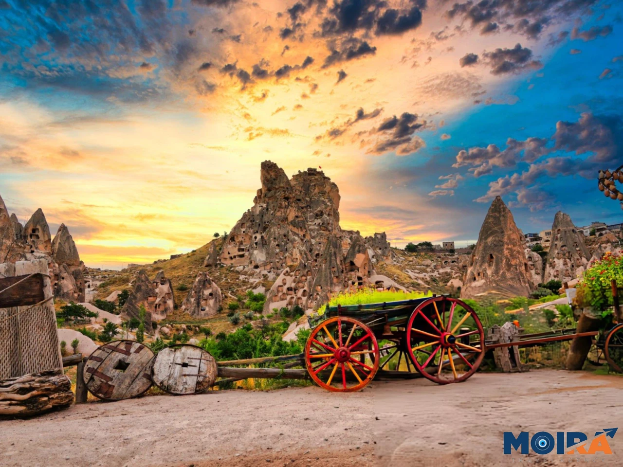 Cappadocia-Sunset-Panorama-with-Turkish-Flag-Turkey